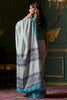 Wonderful Teal Blue Printed Dola Silk Event Wear Saree With Blouse