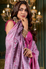 Stunning Pink Printed Dola Silk Traditional Saree With Blouse