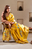 Stunning Yellow Printed Silk Haldi Wear Saree With Blouse