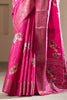 Gorgeous Pink Printed Silk Event Wear Saree With Blouse