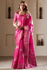 Gorgeous Pink Printed Silk Event Wear Saree With Blouse