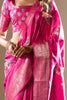 Gorgeous Pink Printed Silk Event Wear Saree With Blouse