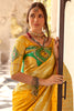 Pretty Yellow Zari Weaving Silk Haldi Wear Saree With Blouse