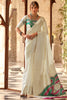 Wonderful Off-White Zari Weaving Silk Festival Wear Saree With Blouse