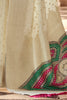 Wonderful Off-White Zari Weaving Silk Festival Wear Saree With Blouse