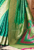 Awesome Teal Green Zari Weaving Silk Traditional Saree With Blouse