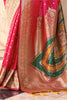 Beautiful Pink Zari Weaving Silk Event Wear Saree With Blouse