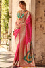 Beautiful Pink Zari Weaving Silk Event Wear Saree With Blouse