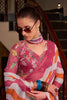 Fantastic Pink Printed Cotton Office Wear Saree With Blouse