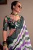 Pretty Multi-Color Printed Cotton Casual Wear Saree With Blouse