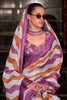 Ravishing Purple Printed Cotton Office Wear Saree With Blouse