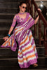 Ravishing Purple Printed Cotton Office Wear Saree With Blouse