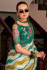 Incredible Green Printed Cotton Office Wear Saree With Blouse