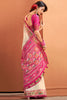 Attractive Cream Patola Weaving Silk Casual Wear Saree With Blouse