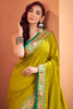 Alluring Lime Green Patola Weaving Silk Festival Wear Saree With Blouse