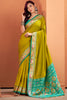 Alluring Lime Green Patola Weaving Silk Festival Wear Saree With Blouse