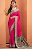 Beautiful Hot Pink Patola Weaving Silk Event Wear Saree With Blouse