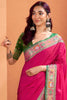 Beautiful Hot Pink Patola Weaving Silk Event Wear Saree With Blouse