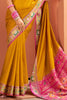 Rich Mustard Yellow Patola Weaving Silk Traditional Saree With Blouse