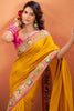 Rich Mustard Yellow Patola Weaving Silk Traditional Saree With Blouse