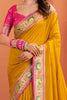 Rich Mustard Yellow Patola Weaving Silk Traditional Saree With Blouse