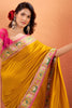 Rich Mustard Yellow Patola Weaving Silk Traditional Saree With Blouse