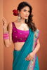 Pretty Teal Blue Patola Weaving Silk Festival Wear Saree With Blouse