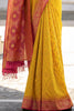 Endearing Yellow Bandhani Printed Silk Haldi Wear Saree With Blouse