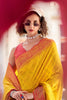 Endearing Yellow Bandhani Printed Silk Haldi Wear Saree With Blouse