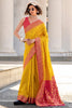 Endearing Yellow Bandhani Printed Silk Haldi Wear Saree With Blouse