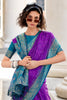 Captivating Purple Bandhani Printed Silk Casual Wear Saree With Blouse