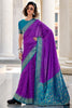 Captivating Purple Bandhani Printed Silk Casual Wear Saree With Blouse