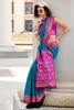 Lovely Teal Blue Bandhani Printed Silk Festival Wear Saree With Blouse