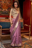 Lovely Mauve Handloom Weaving Chiffon Function Wear Saree With Blouse