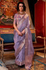 Alluring Lavender Handloom Weaving Function Wear Saree With Blouse