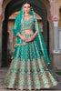 Beautiful Turquoise Blue Embroidered Net Designer Lehenga Choli