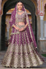 Amazing Purple Embroidered Net Sangeet Wear Lehenga Choli With Dupatta