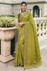 Spectacular Olive Green Embroidered Tissue Silk Event Wear Saree