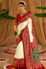 Impressive Off-White Lucknowi Work Tussar Silk Traditional Saree