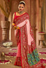 Surprising Peach Lucknowi Work Tussar Silk Function Wear Saree