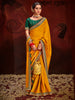 Attractive Yellow Heavy Lace Work Silk Haldi Wear Saree With Blouse