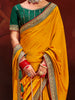 Attractive Yellow Heavy Lace Work Silk Haldi Wear Saree With Blouse