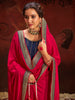 Gorgeous Pink Heavy Lace Work Silk Event Wear Saree With Blouse