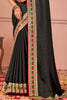 Astonishing Black Swarovski Work Silk Party Wear Saree With Blouse