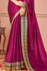 Dazzling Purple Swarovski Work Silk Wedding Saree With Blouse