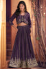 Gorgeous Wine Color Sequins Silk Lehenga Choli With Jacket