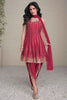 Wonderful Pink Sequins Silk Party Wear Dhoti Suit With Dupatta