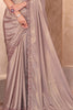 Precious Light Brown Border Work Crepe Reception Wear Saree