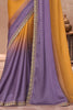 Stunning Mustard Yellow Border Work Chiffon Event Wear Saree