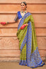 Alluring Olive Green Patola Print Silk Festival Wear Saree With Blouse